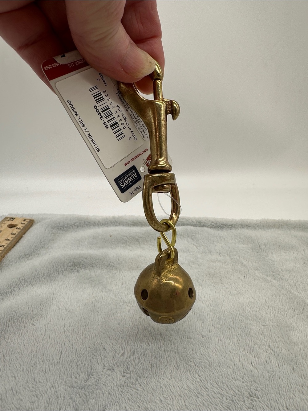 Weavers Hiker’s Solid Brass #1 Bell with Swivel Snap NEW - Picture 3 of 5